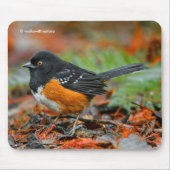 Tapis De Souris Épervier à cou tacheté dans le feutre d'automne (Devant)