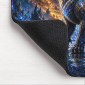 Tapis De Souris Epic Blue & Gold Celestial Wolf Mouse Pad (Coin)