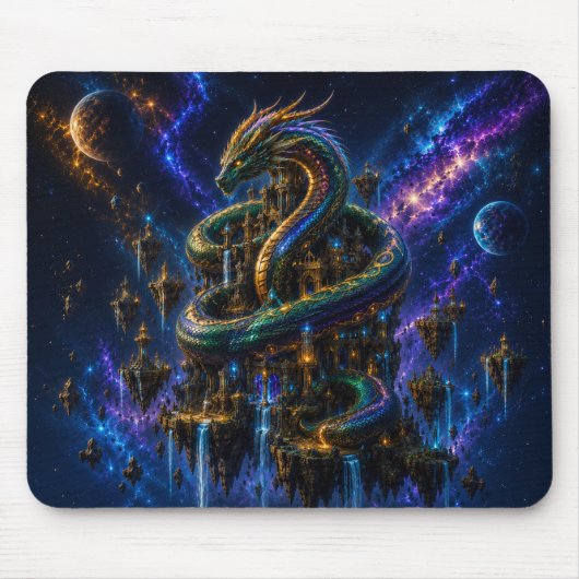 Tapis De Souris Epic Emerald & Gold Space Dragon Mouse Pad (Devant)