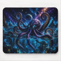 Epic Purple & Blue Celestial Kraken Mouse Pad