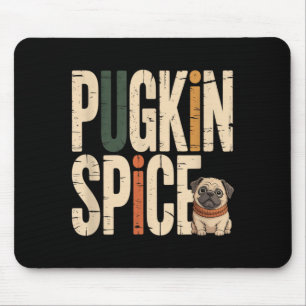 Tapis De Souris Épice de Pugkin Drôle Mignon Pug Automne Citrouill