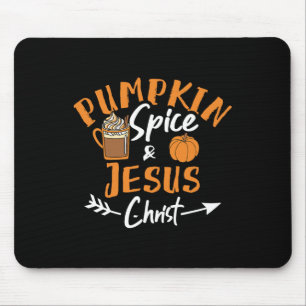 Tapis De Souris Épices citrouilles Et Jésus Christ Fun Fall Christ