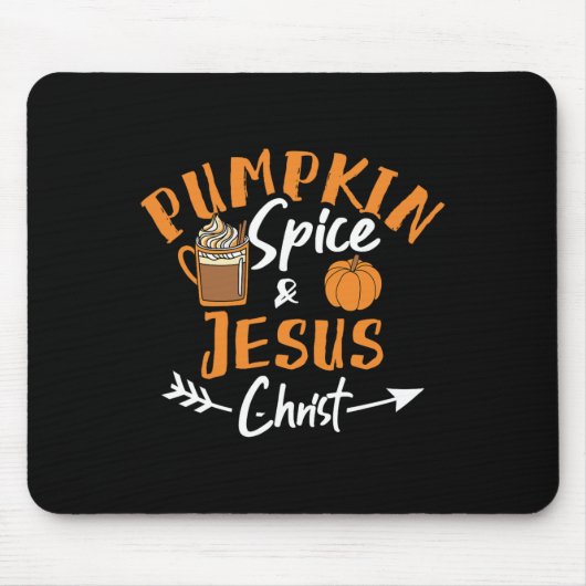 Tapis De Souris Épices citrouilles Et Jésus Christ Fun Fall Christ (Devant)