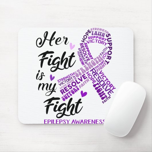 Tapis De Souris Epilepsie Conscience Son combat est mon combat (Avec souris)