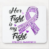 Tapis De Souris Epilepsie Conscience Son combat est mon combat (Devant)