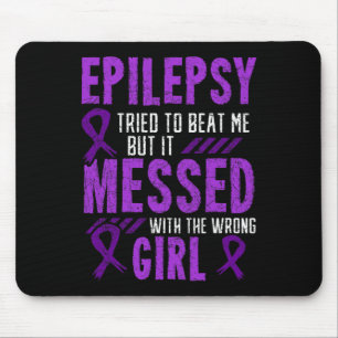 Tapis De Souris Epilepsie Guerrier Jour Epileptique Fille pourpre