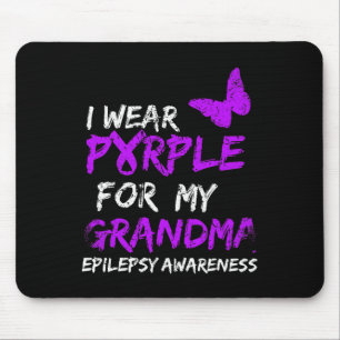 Tapis De Souris Epilepsie Je Porte Du Purple Pour Mon Grand-Mère R