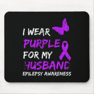 Tapis De Souris Epilepsie Je Porte Du Purple Pour Mon Mari Ruban