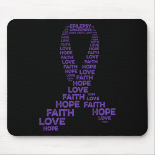 Tapis De Souris Epilepsie Sensibilisation Espoir Foi Amour Violet 