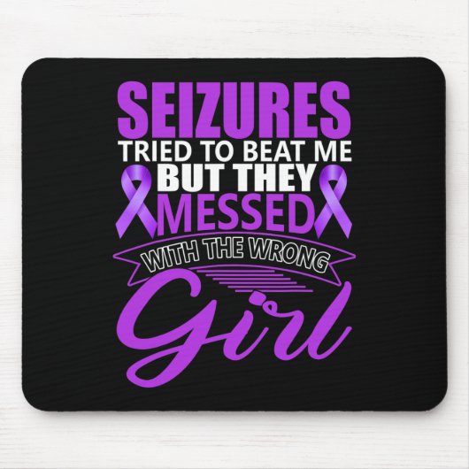 Tapis De Souris Epilepsy Seizure Neurological Disorder Purple Ribb (Devant)