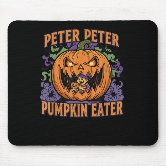 Tapis De Souris Épouvantable mangeur de citrouille Peter Halloween (Devant)
