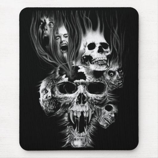 Tapis De Souris Epouvante d'Halloween - (Devant)