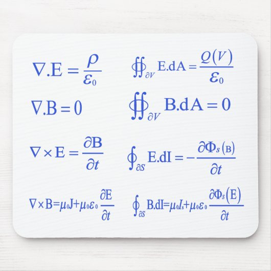 Tapis De Souris équation de physique de maxwell (Devant)