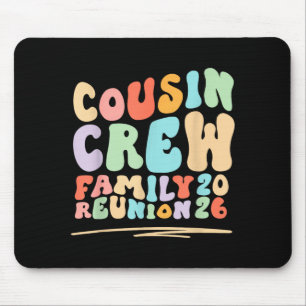 Tapis De Souris Équipage de cousins groovy rétro réunion de famill