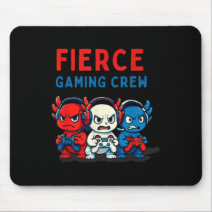 Tapis De Souris Équipage de jeu drôle de axolotl féroce rouge blan