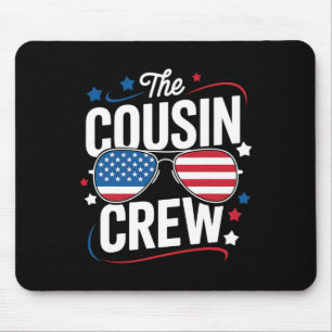 Tapis De Souris Équipe Cousin 4 juillet jumelé Famille Patriotique