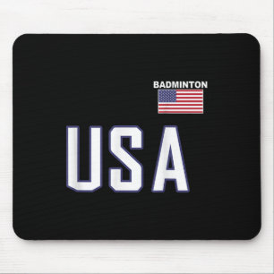 Tapis De Souris Équipe de badminton Drapeau Usa Équipement de joue