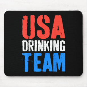 Tapis De Souris Équipe De Boissons Usa Chemise Hommes Drôle 4 Juil