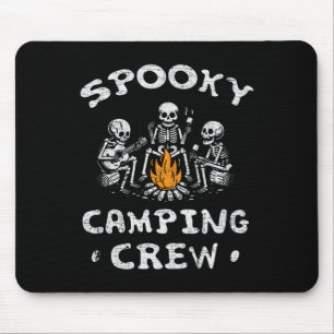 Tapis De Souris Équipe de camping éffrayante Halloween Camping Ske
