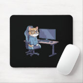 Tapis De Souris Équipe de chat de joueur mème drôle (Avec souris)
