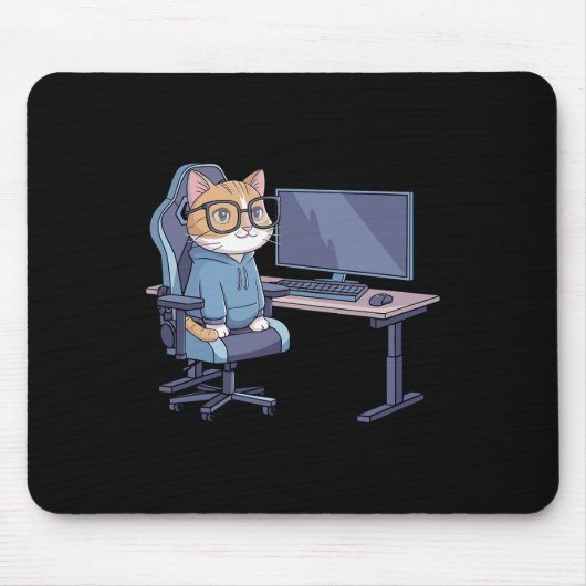 Tapis De Souris Équipe de chat de joueur mème drôle (Devant)