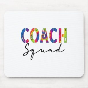 Tapis De Souris Équipe de coach drôle Jour d'appréciation Tie Dye