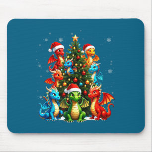 Tapis De Souris Équipe de l'arbre de Noël dragon Chapeau de Père N