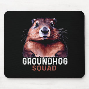 Tapis De Souris Équipe de marmotte vintage drôle amoureux Marmotte