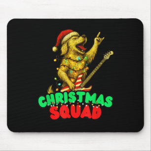 Tapis De Souris Équipe de Noël Golden Retriever Chien Jouant Guita