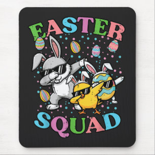 Tapis De Souris Équipe de Pâques Lapin Œuf Poussin Dab Équipage Co