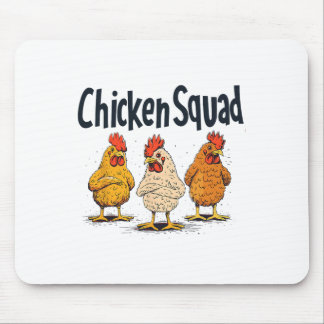 Tapis De Souris Équipe de poulets Ferme drôle Amateur d'animaux Hu