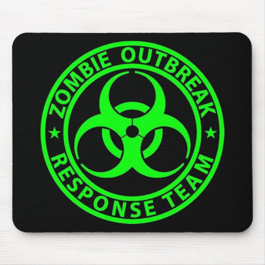 Tapis De Souris Équipe de réponse à une épidémie de zombies vert n (Devant)