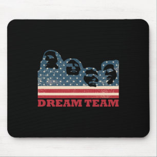 Tapis De Souris Équipe de rêve Mount Rushmore Drapeau américain pa