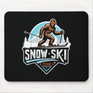 Tapis De Souris Équipe de ski sur neige Sasquatch Dessin animé Big