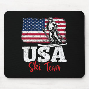 Tapis De Souris Équipe de ski Usa Amérique Skiant Sports d'hiver U