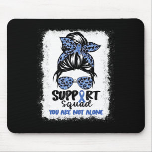 Tapis De Souris Équipe de soutien Messy Bun Bleu Guerrière Sensibi