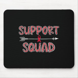 Tapis De Souris équipe de soutien rouge sensibilisation au cancer