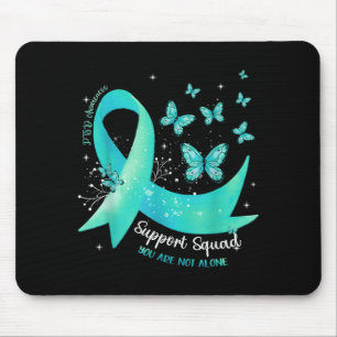 Tapis De Souris Équipe de soutien Ruban sarcelle Papillon Sensibil