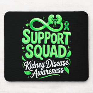 Tapis De Souris Équipe de soutien ruban vert sensibilisation malad
