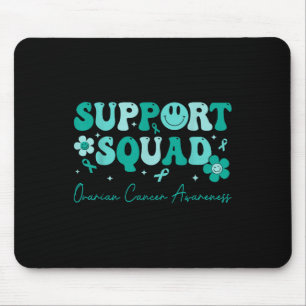 Tapis De Souris Équipe de soutien super Turquoise Ribbon Cancer ov