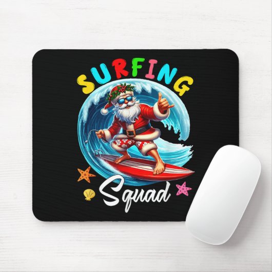 Tapis De Souris Équipe De Surf Noël En Juillet Père Noël Hawaiian (Avec souris)