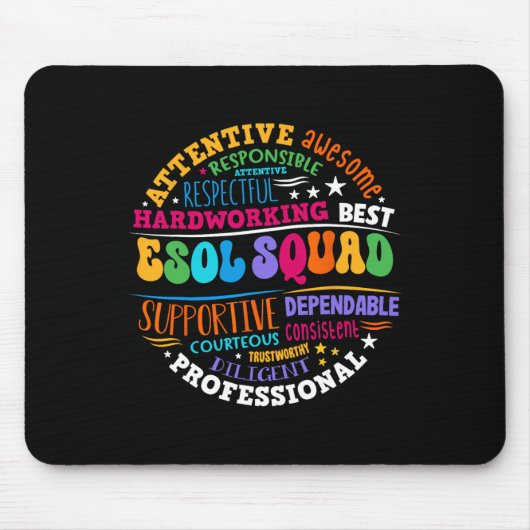 Tapis De Souris Équipe d'enseignants et d'élèves Esol Squad de ret (Devant)