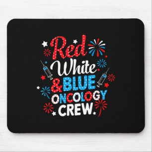 Tapis De Souris Équipe d'oncologie rouge blanc Feu d'artifice patr