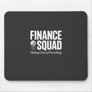 Tapis De Souris Équipe financière Humour de bureau drôle Typograph