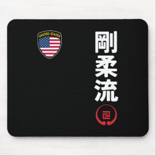 Tapis De Souris Équipe Karate Goju Ryu Usa Drapeau Kanji Marti jap
