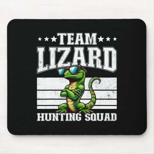 Tapis De Souris Équipe Lizard Hunter Squad Funny Retro Gecko Lizar (Devant)