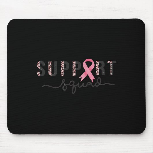 Tapis De Souris Équipe Ruban Rose Léopard de Sensibilisation au Ca (Devant)