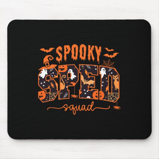 Tapis De Souris Équipe spéciale Enseignant Halloween (Devant)