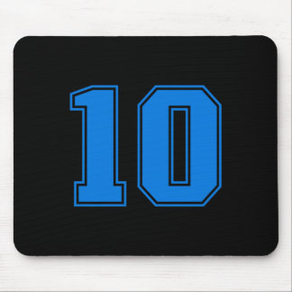 Tapis De Souris Équipe sportive bleue uni numéro #10 tri-blend pre