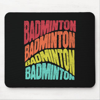 Tapis De Souris Équipe sportive Retro Super Vibe Badminton